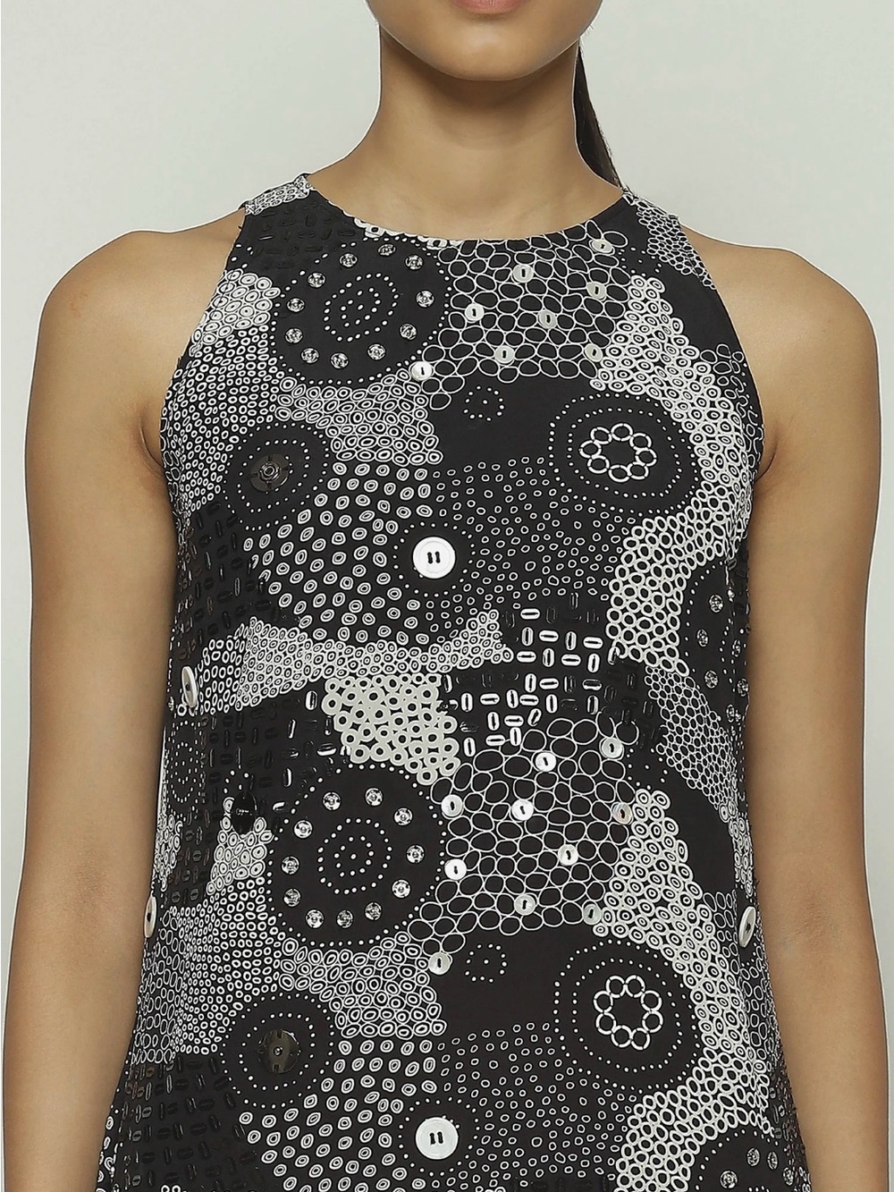 ABRAHAM & THAKORE black & white mini dress - Picture 8 of 8